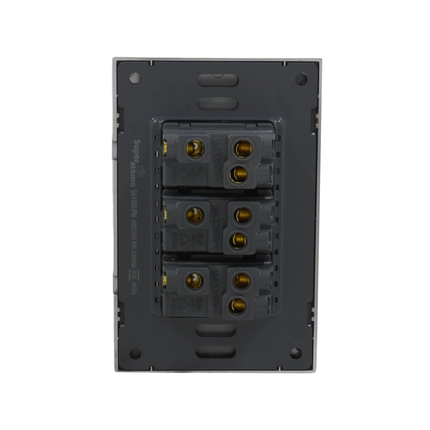 Placa 3 apagadores escalera Super átomo SA1306-PM