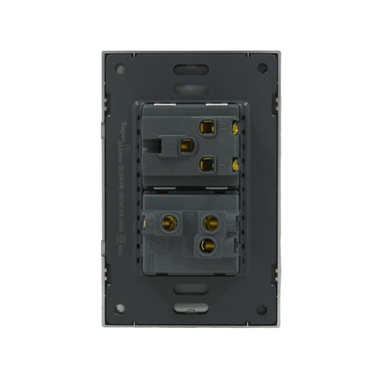Placa 1 apagador escalera/2 contactos blanca push Solaris L-61-2