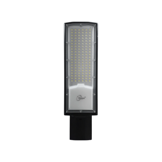 Lámpara suburbana LED Maigoo para alumbrado público, luminaria rectangular negra con múltiples LEDs brillantes