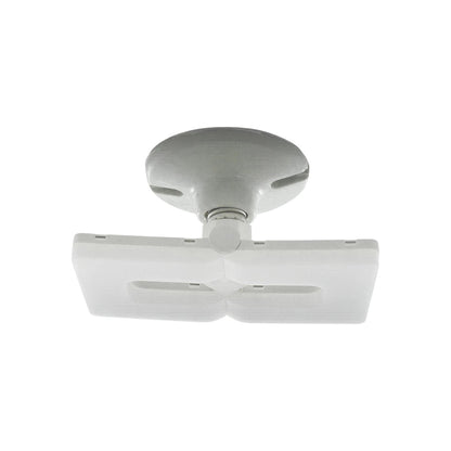 Lámpara LED plegable de 48W con 4 paneles ajustables, base gris y difusores blancos para garaje