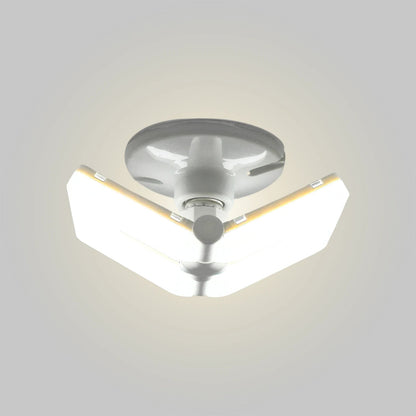 Lámpara LED plegable de 3 paneles, luz blanca brillante 48W para techo, garaje o taller.