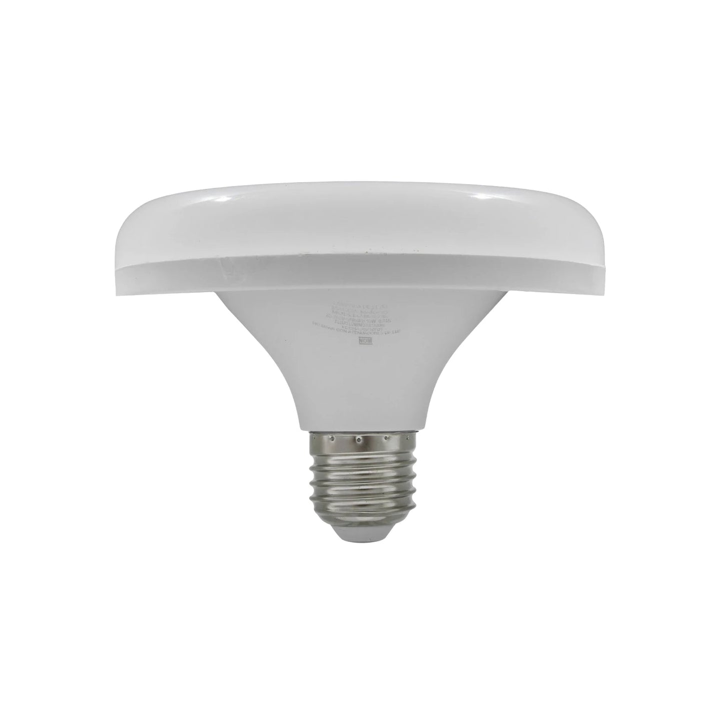 Lámpara LED blanca con base de rosca E27, diseño plano y redondo para alta luminosidad