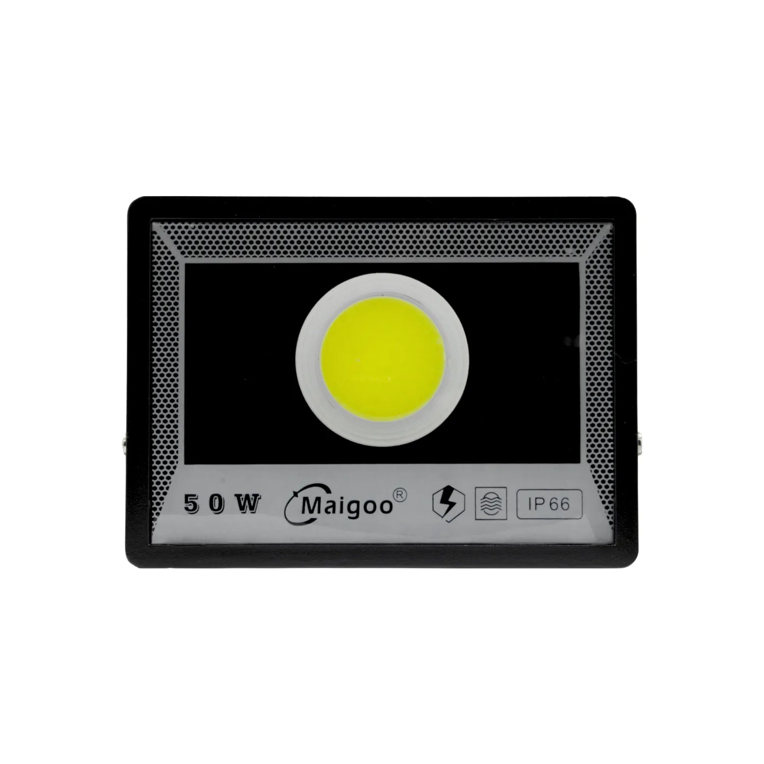 Reflector LED 50W Maigoo negro, foco exterior multivoltaje, resistente agua y polvo IP66