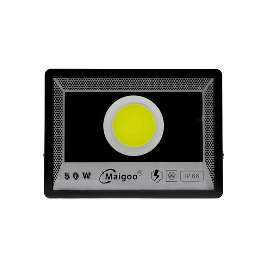 Reflector LED 50W Maigoo negro, foco exterior multivoltaje, resistente agua y polvo IP66