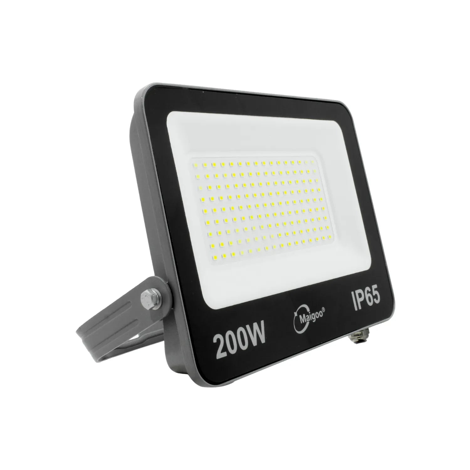 Reflector LED Maigoo 200W SMD IP65 gris/negro con soporte ajustable para iluminación exterior