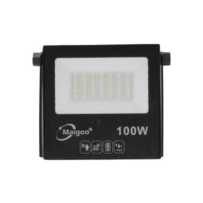 Reflector solar LED Maigoo 100W negro para exteriores, resistente al agua IP65