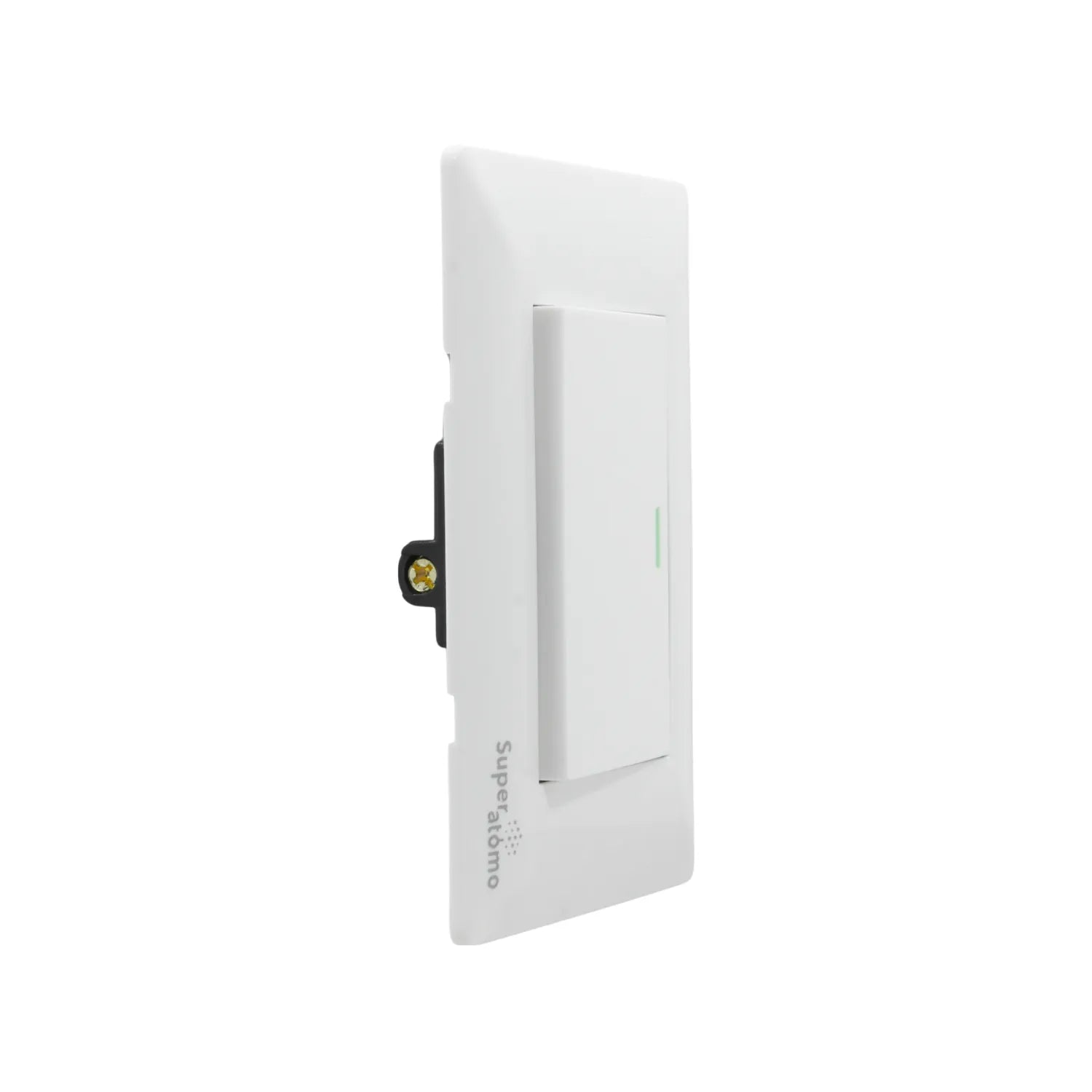 Placa blanca Super átomo con 1 apagador de escalera e indicador LED verde para instalación eléctrica moderna