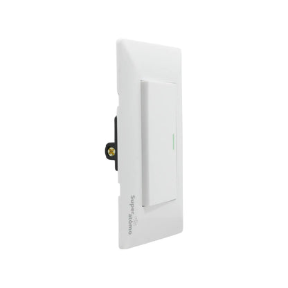 Placa blanca Super átomo con 1 apagador de escalera e indicador LED verde para instalación eléctrica moderna