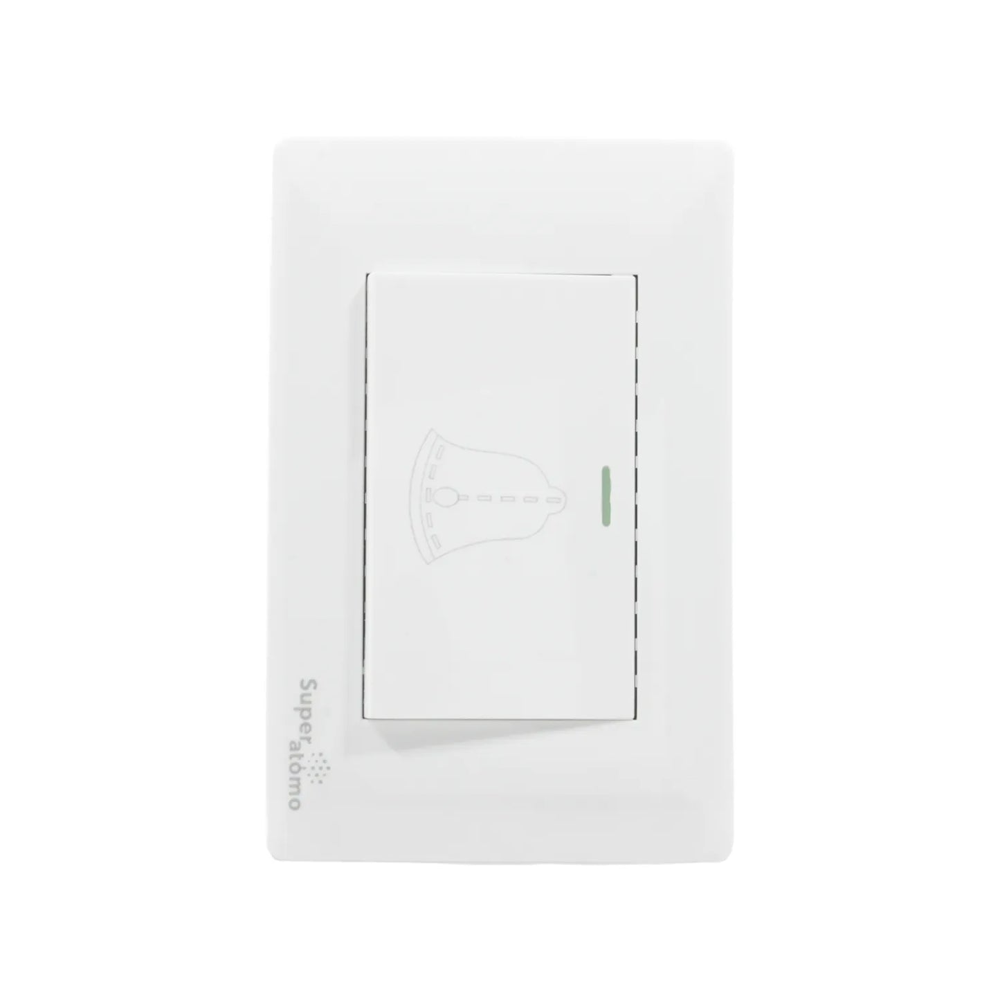 Placa de botón para timbre Super átomo blanco con indicador LED, pulsador de campanilla para instalación eléctrica