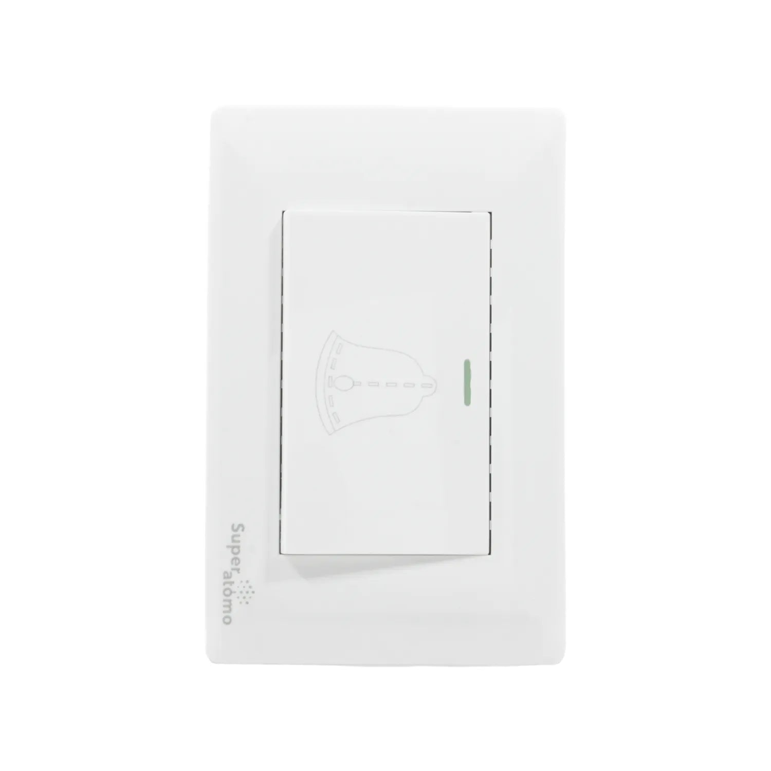 Placa de botón para timbre Super átomo blanco con indicador LED, pulsador de campanilla para instalación eléctrica