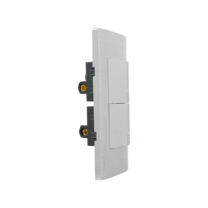 Placa de 2 apagadores escalera Super átomo gris metálica con indicadores LED para pared
