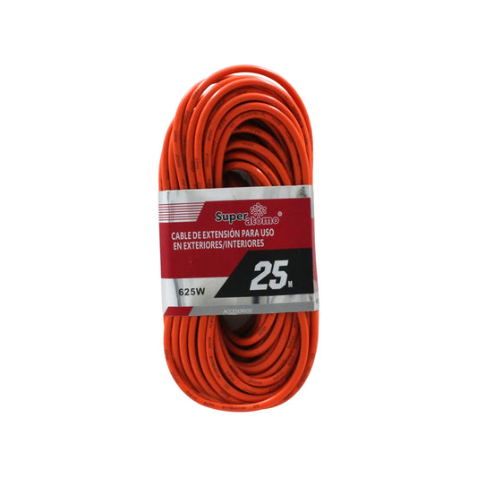 Cable de extensión Super átomo naranja para exterior/interior, 25 metros, 625W