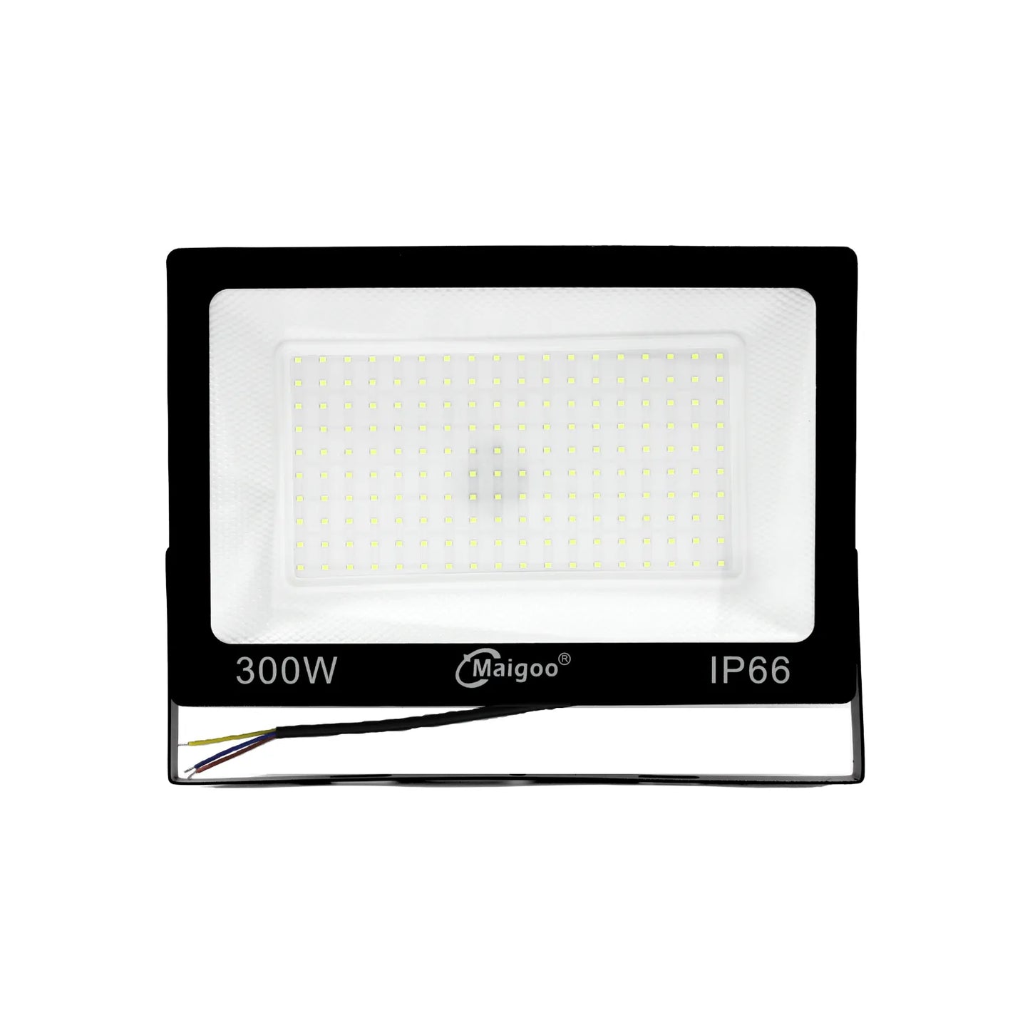 Reflector LED Maigoo 300W IP66 negro de alta potencia para iluminación exterior industrial y fachadas