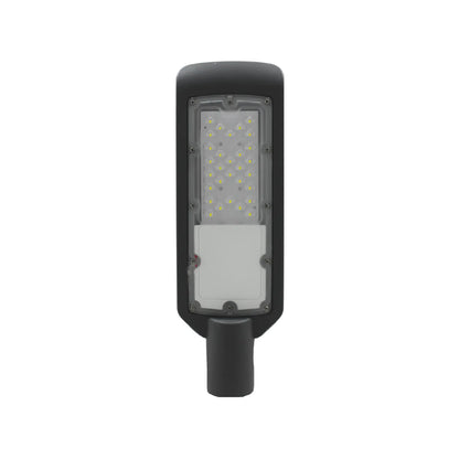 Luminaria LED para alumbrado público color gris oscuro con panel de luces para iluminación exterior de calles y caminos