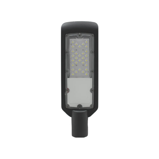Luminaria LED para alumbrado público color gris oscuro con panel de luces para iluminación exterior de calles y caminos