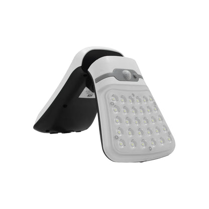 Lámpara solar LED blanca de pared con sensor de movimiento y diseño ajustable plegable para iluminación exterior