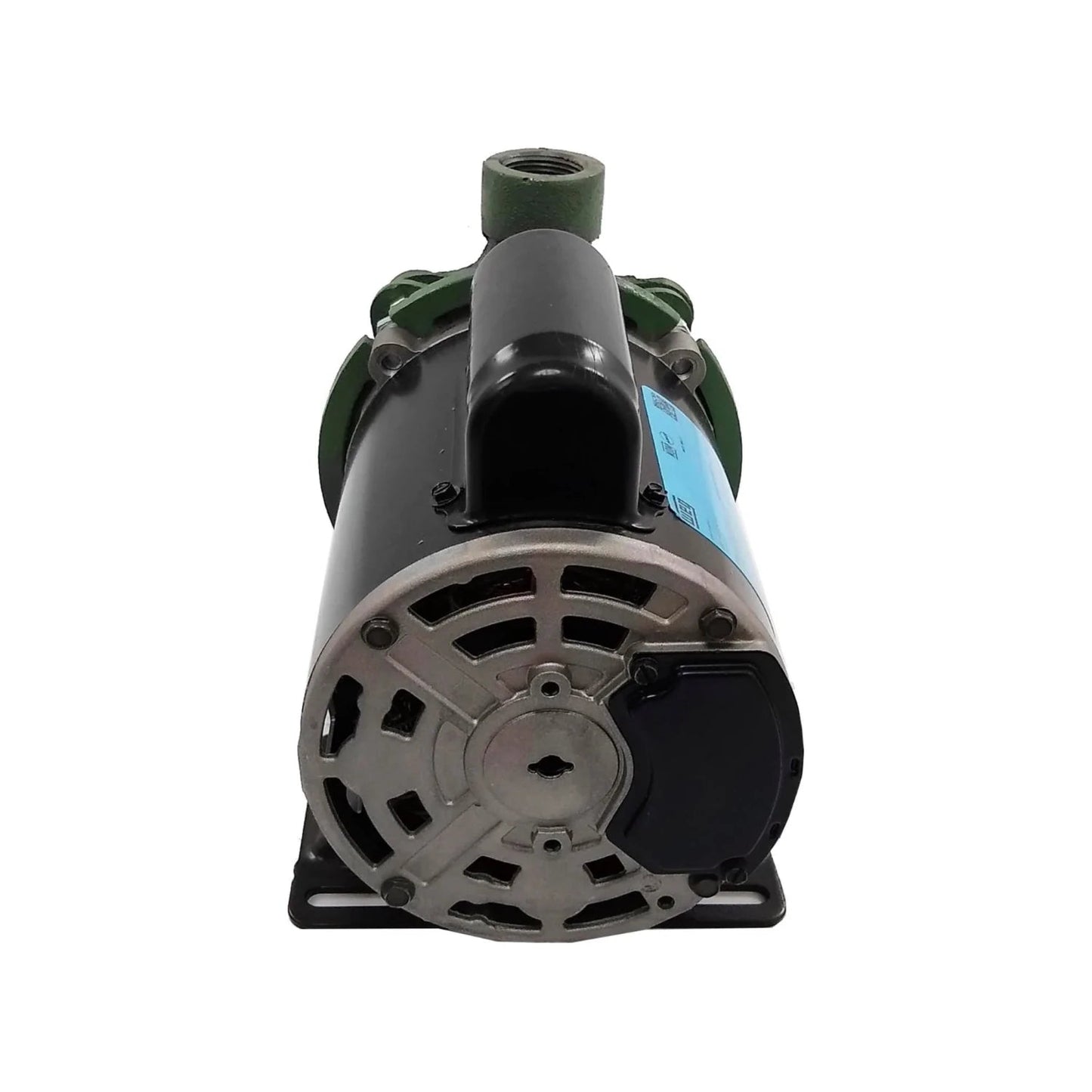 Bomba centrífuga negra 3/4 HP con motor eléctrico y base de montaje, para sistemas de agua