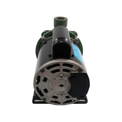 Bomba centrífuga negra 3/4 HP con motor eléctrico y base de montaje, para sistemas de agua