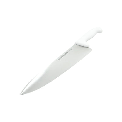 Cuchillo chef profesional Mark's Knife 10 pulgadas acero inoxidable y mango blanco