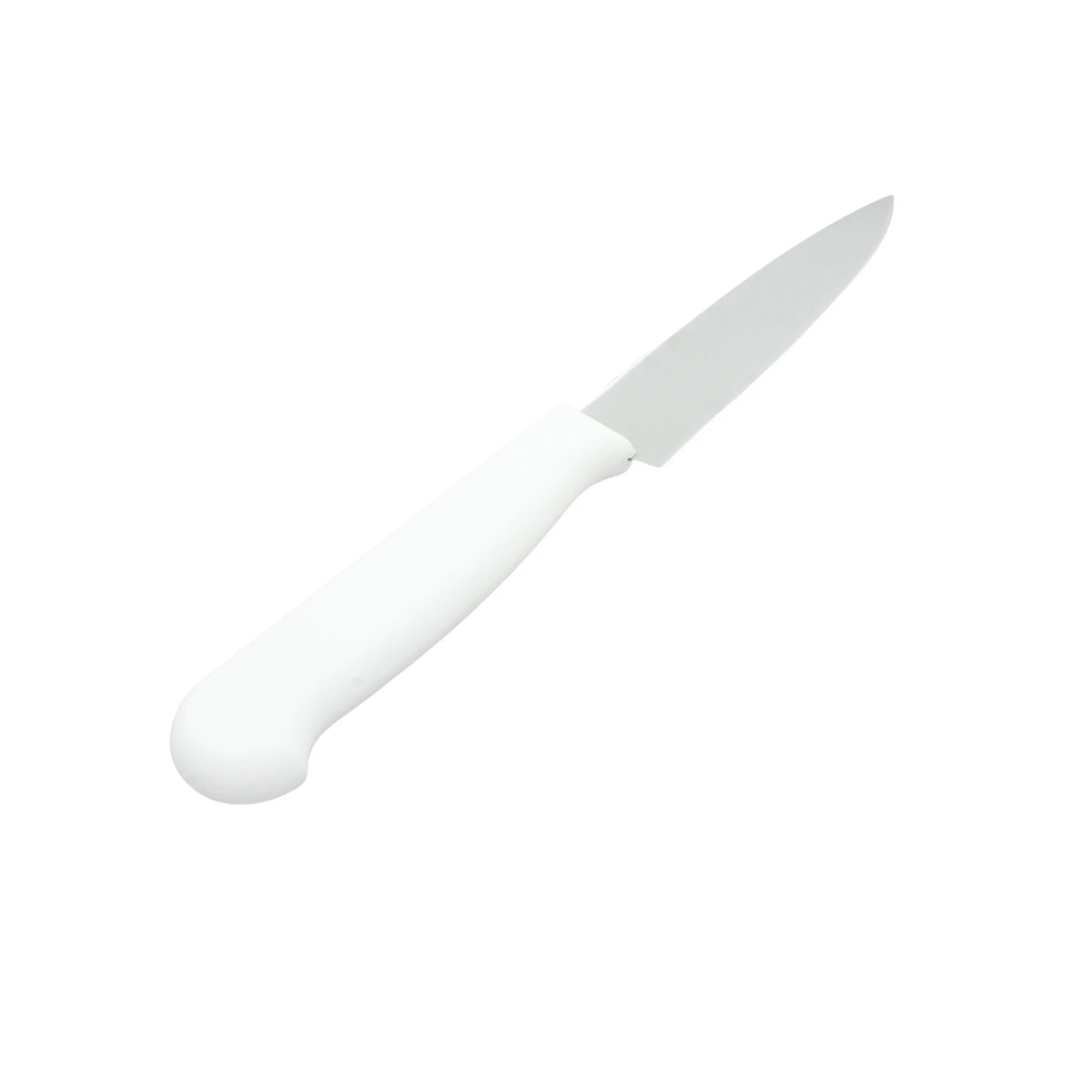 Cuchillo de cocina con mango blanco, hoja de acero inoxidable, para picar, pelar y cortes precisos