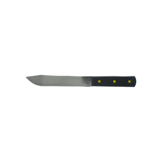 Cuchillo cebollero Mark's Knife 7 pulgadas hoja de acero inoxidable mango de plástico negro con remaches amarillos