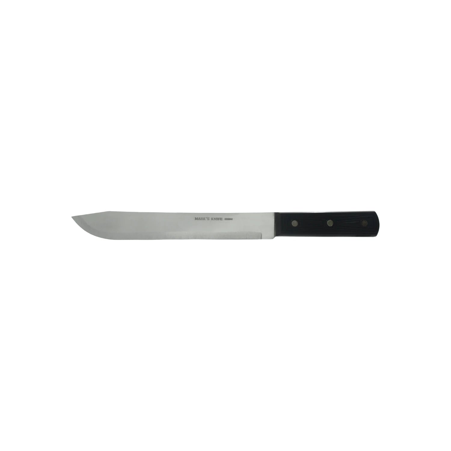 Cuchillo cebollero Mark's Knife 9", mango de plástico negro y hoja de acero inoxidable. Modelo 666044.