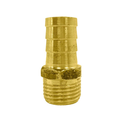 Adaptador de latón para poliducto, conector macho 1/2 pulgada NPT y espiga para manguera