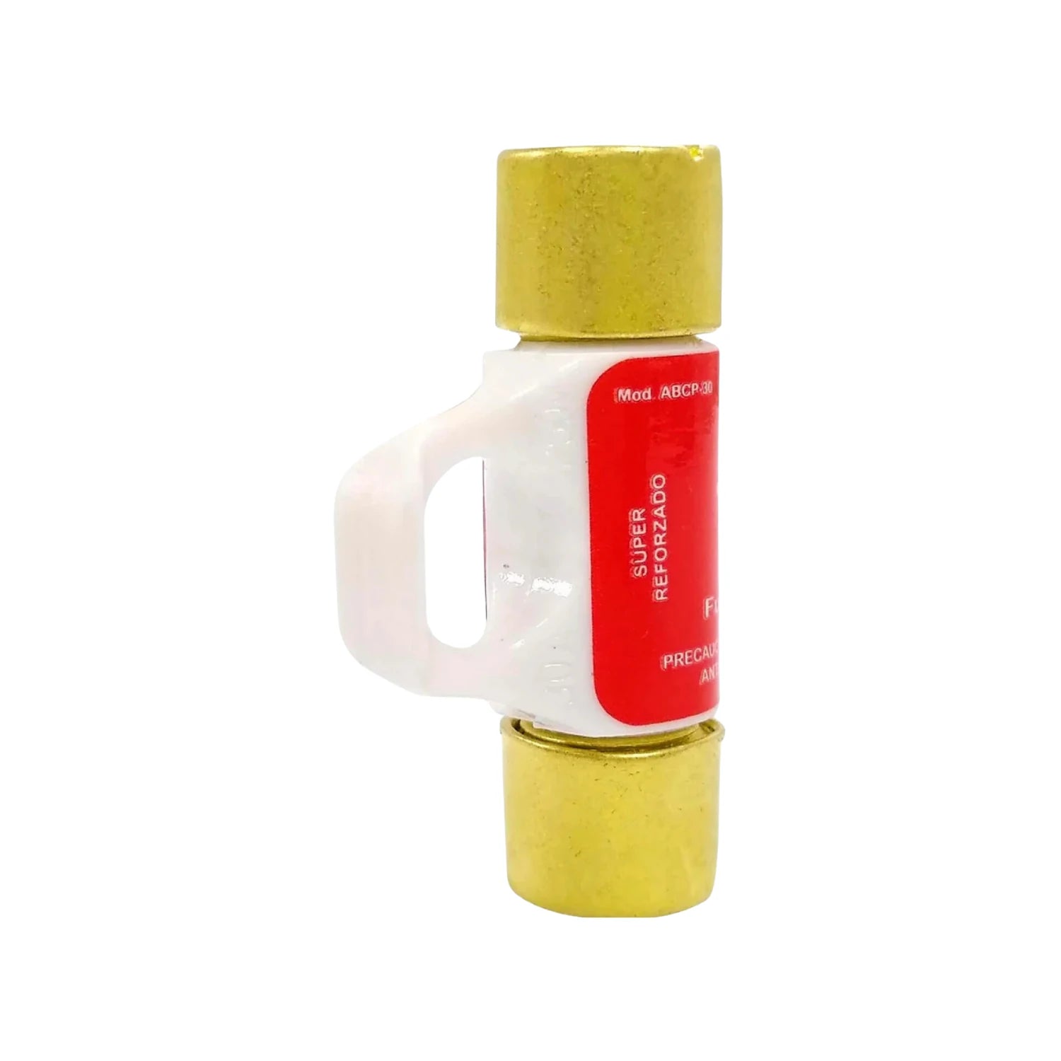 Fusible de cartucho ABCP-30 con agarradera, 30 amperes, cuerpo blanco y terminales doradas