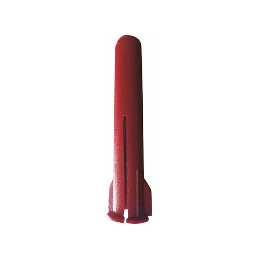 Taquete de plástico rojo para pared, tamaño 1/4 pulgada