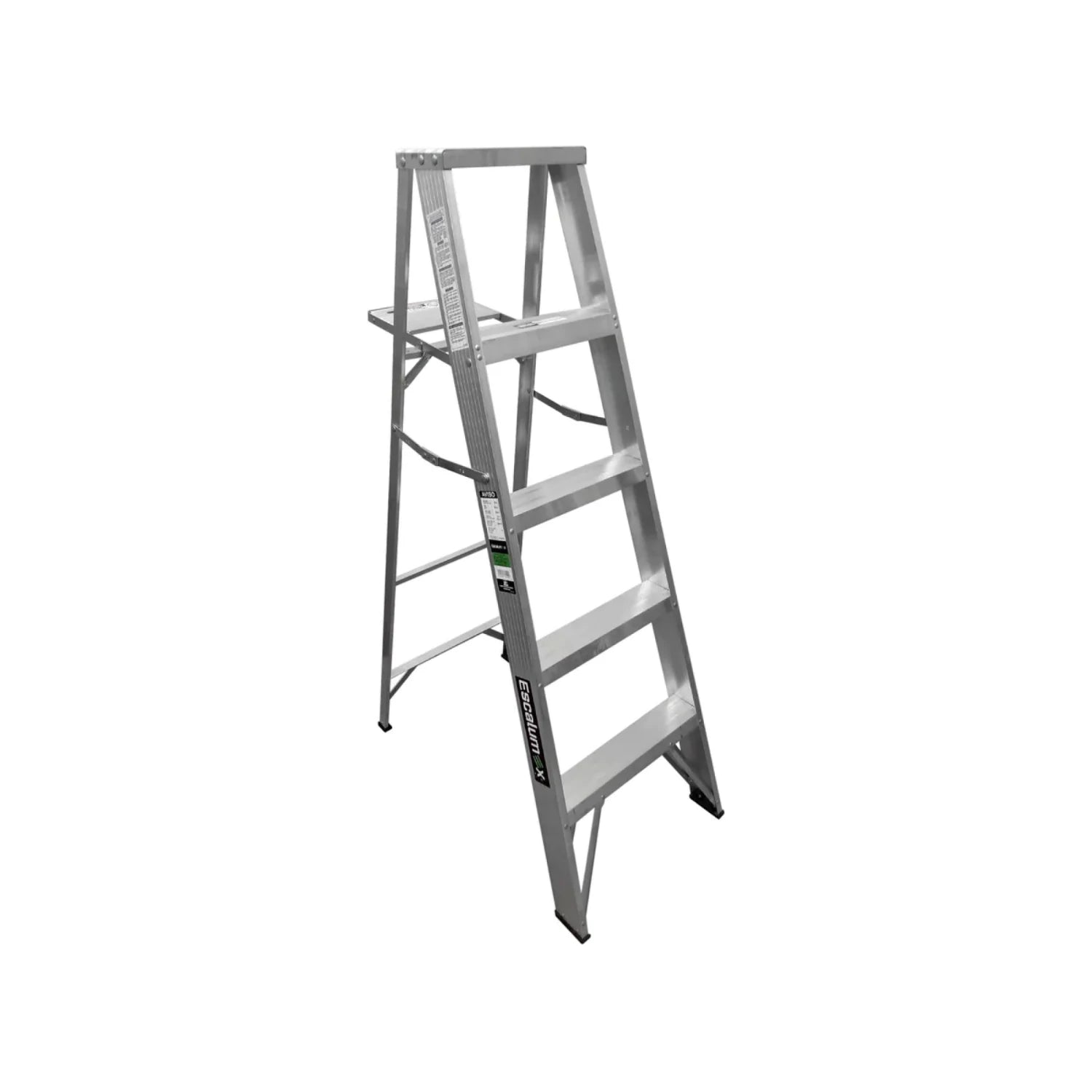 Escalera tijera Escalumex de aluminio con 4 peldaños y plataforma de trabajo superior