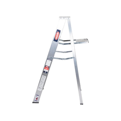 Escalera de tijera Akron de aluminio 3 peldaños (91 cm) con plataforma superior, uso doméstico o profesional
