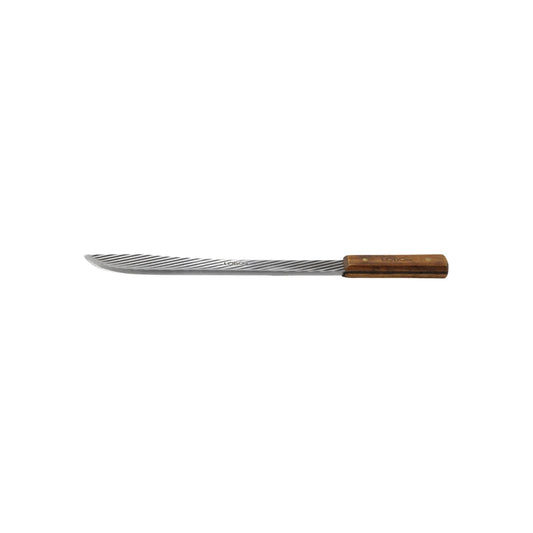 Cuchillo carnicero Lobo 12 pulgadas, hoja de acero rayada y mango ergonómico de madera