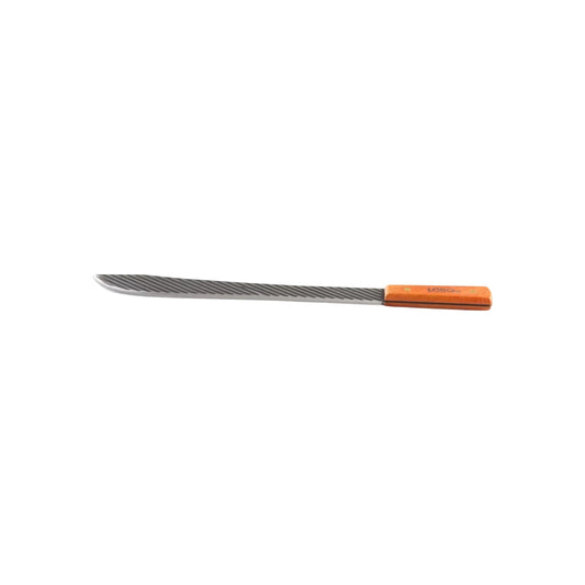 Chaira LOBO de 14 pulgadas con mango de madera, afilador de cuchillos profesional con barra estriada
