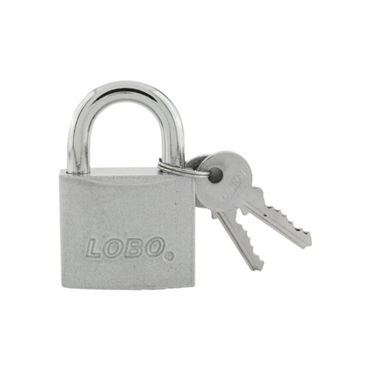 Candado Lobo de seguridad 50 mm con gancho corto y 2 llaves, acabado plata