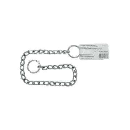 Cadena de castigo para perro, eslabones de acero cromado plateado, 40 cm x 2.5 mm, collar de adiestramiento metálico