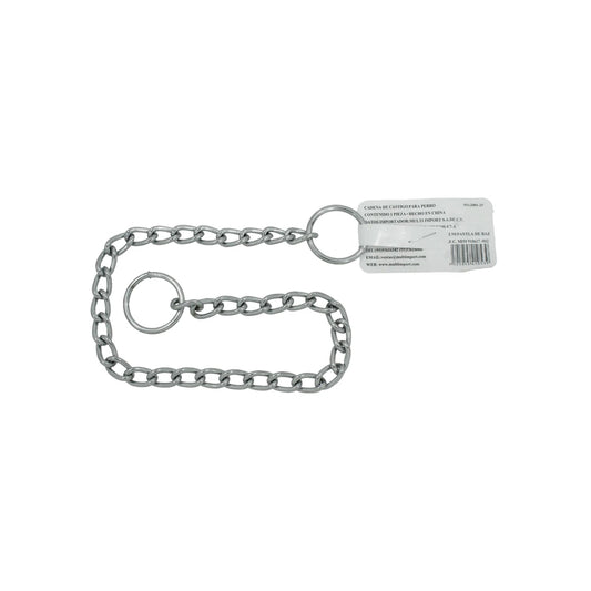 Cadena de castigo para perro, eslabones de acero cromado plateado, 40 cm x 2.5 mm, collar de adiestramiento metálico