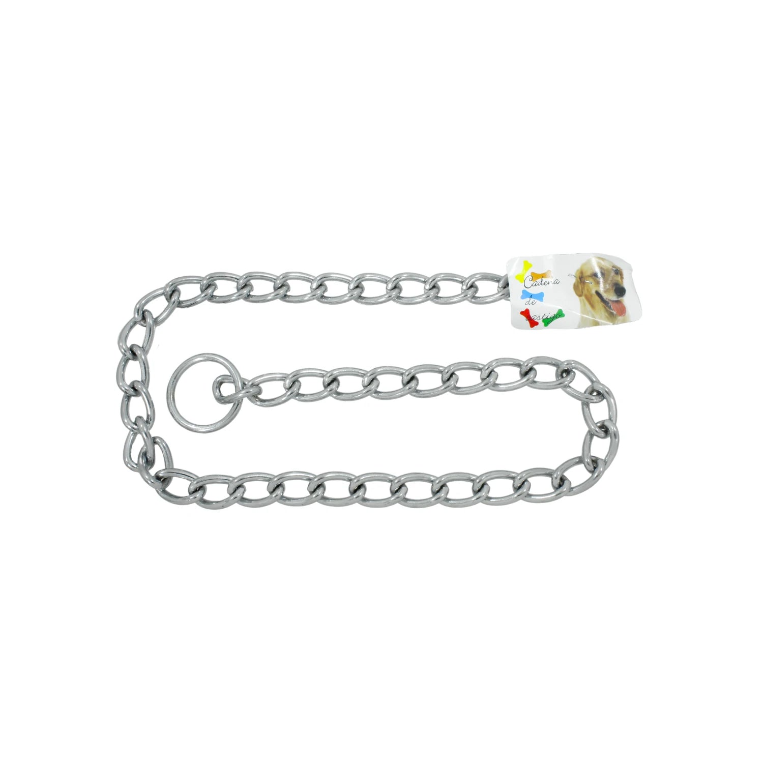 Cadena de adiestramiento para perro, collar ahorcador de metal cromado brillante