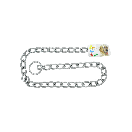 Cadena de adiestramiento para perro, collar ahorcador de metal cromado brillante