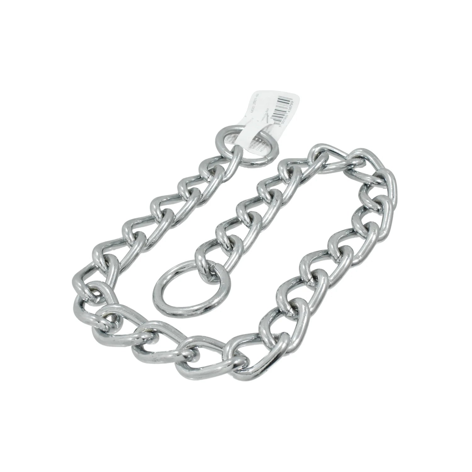 Cadena de castigo de metal cromado con argollas corredizas 6.0 mm x 66 cm para entrenamiento