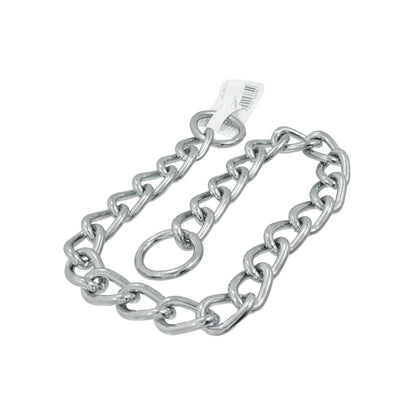 Cadena de castigo de metal cromado con argollas corredizas 6.0 mm x 66 cm para entrenamiento