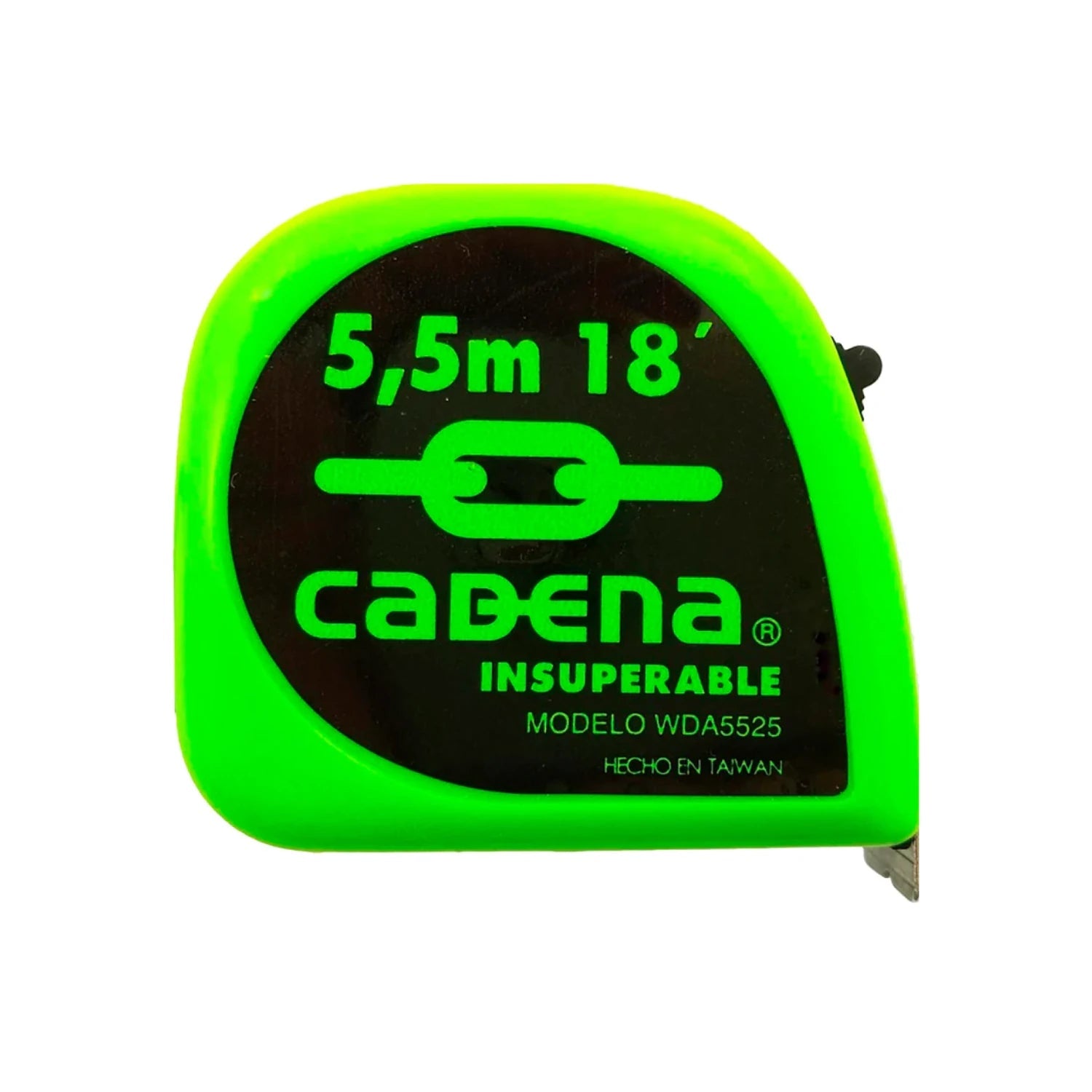 Flexómetro Cadena verde 5,5m (18ft) WDA5525, cinta métrica profesional para obra y hogar