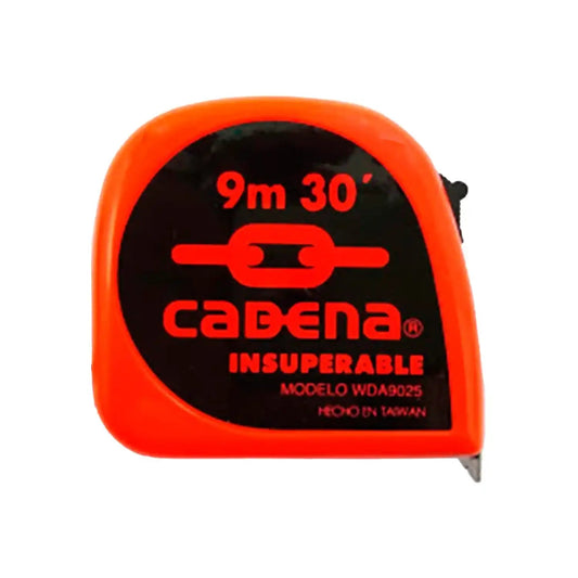 Flexómetro Cadena naranja 9m (30 pies) modelo WDA9025, cinta métrica de ferretería Insuperable