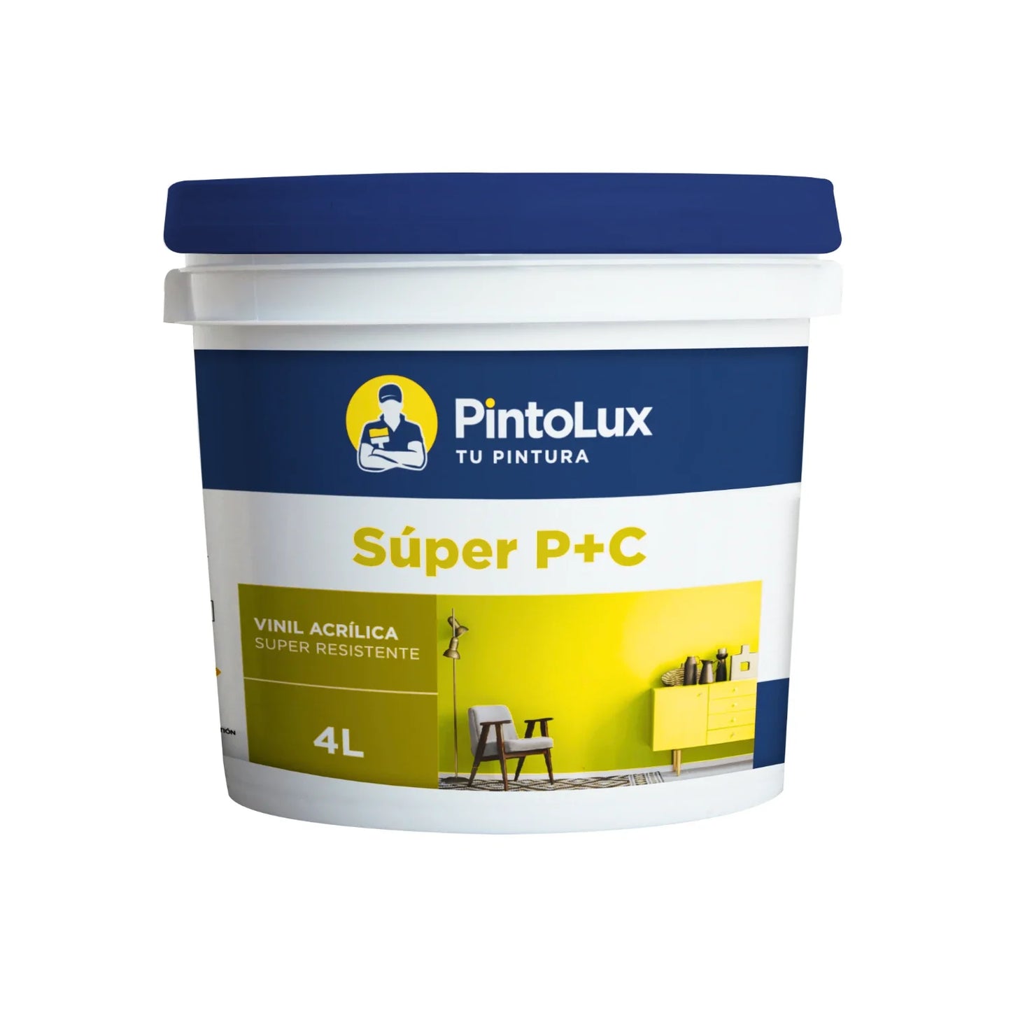 Pintura vinílica amarillo intenso 4 l súper PYC Pintolux 836-4