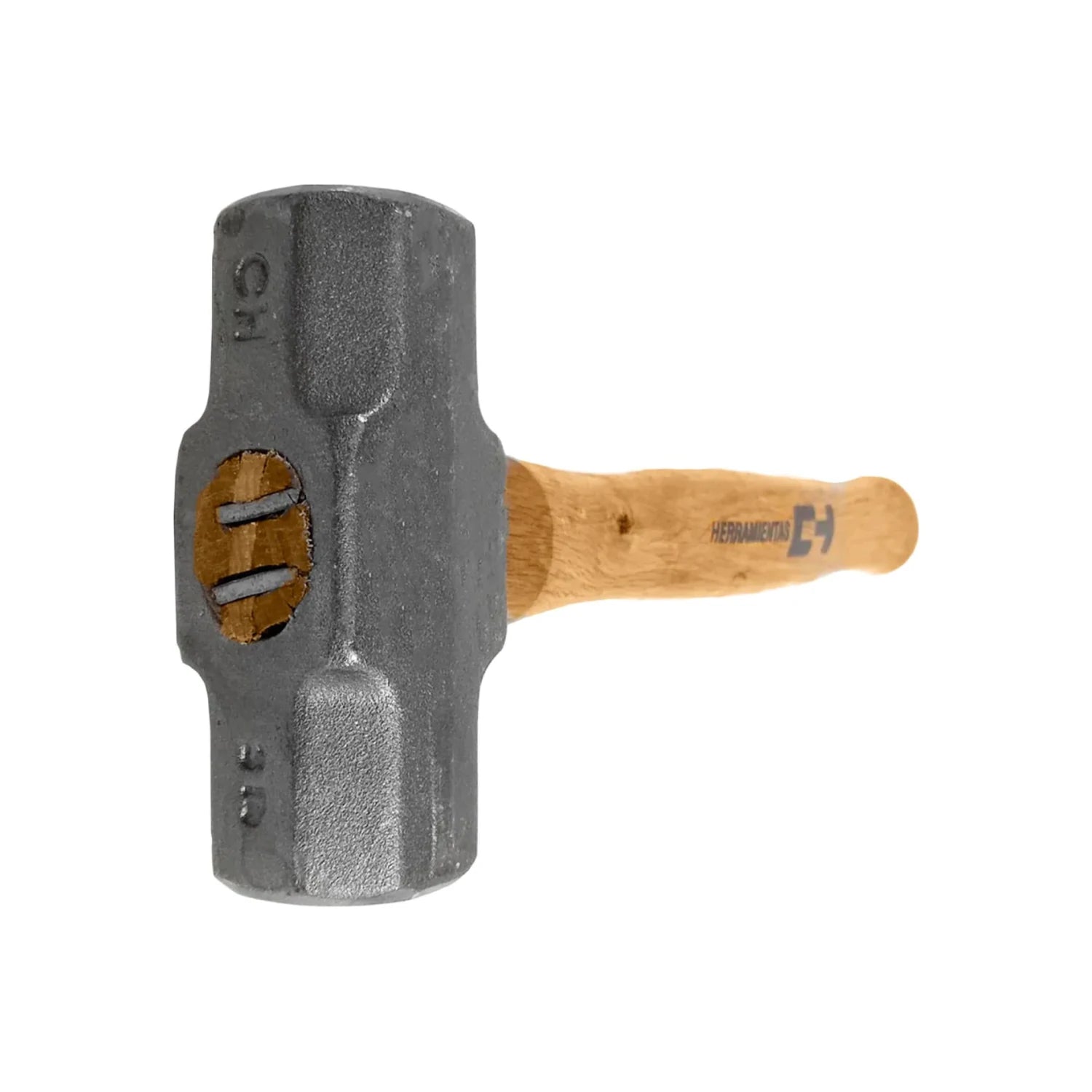 Marro octagonal 3 libras Herramientas CH con cabeza gris metálica y mango de madera resistente