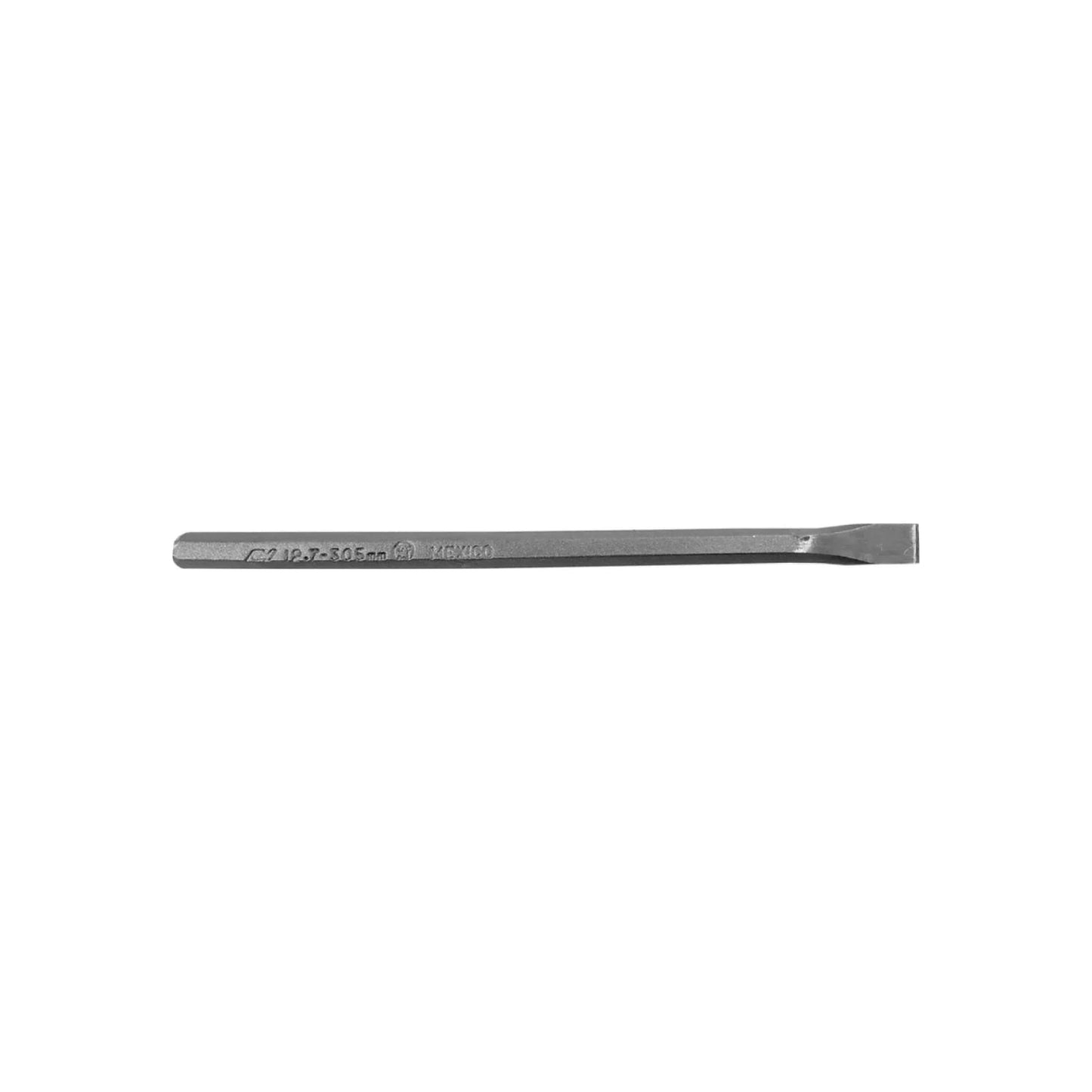 Cincel de acero hexagonal de 1/2" x 12" (305mm) para trabajos de demolición y corte