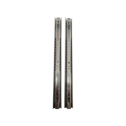Correderas para cajones metálicas de extensión delgada, telescópicas, plateadas, 2 piezas