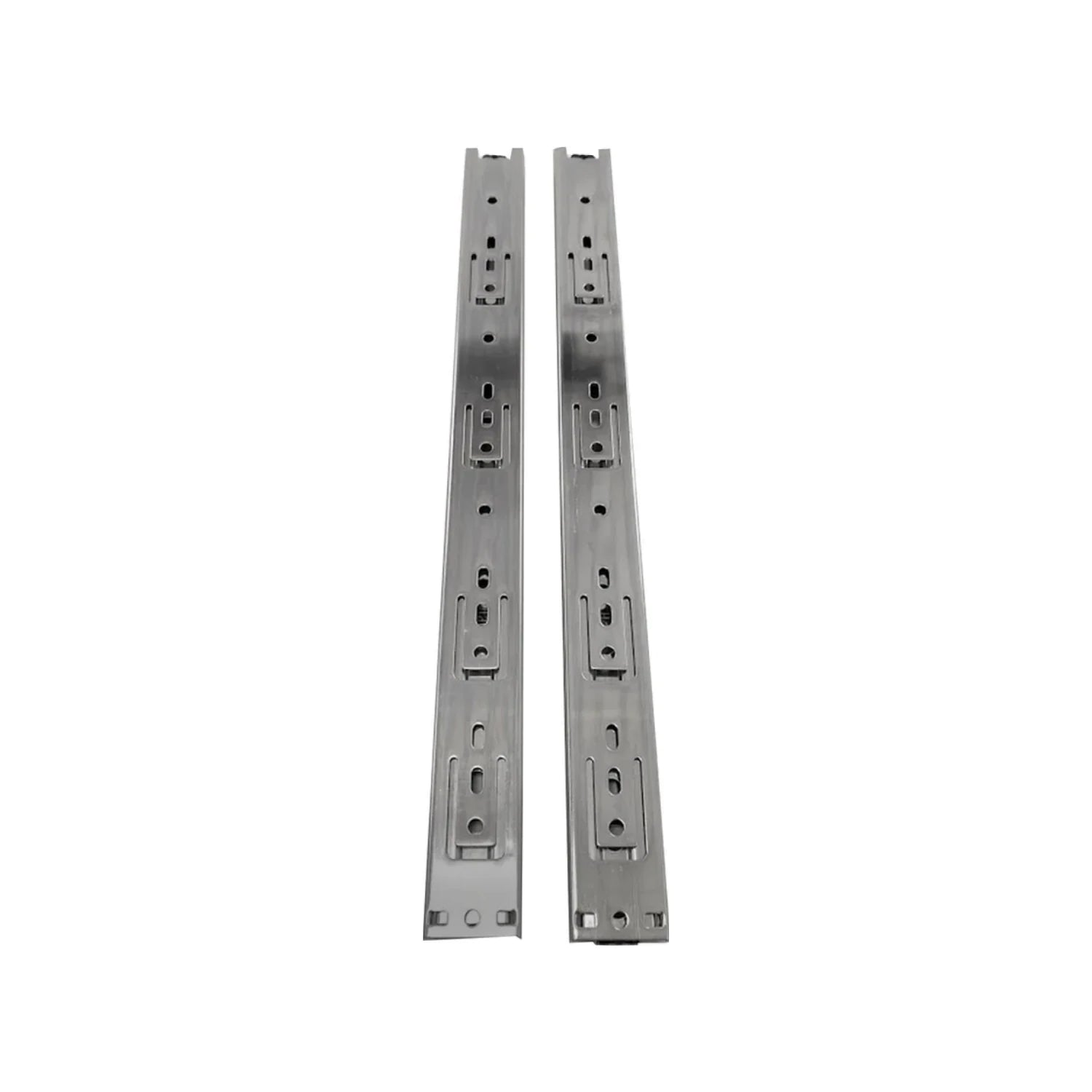 Correderas metálicas de extensión para cajones, 50 cm, guías delgadas plateadas, par de herrajes