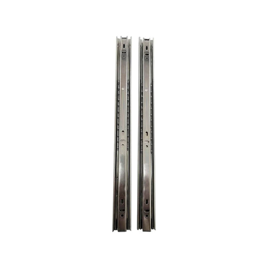 Correderas metálicas para cajones de 50 cm, extensión completa, acabado cromado, juego de 2