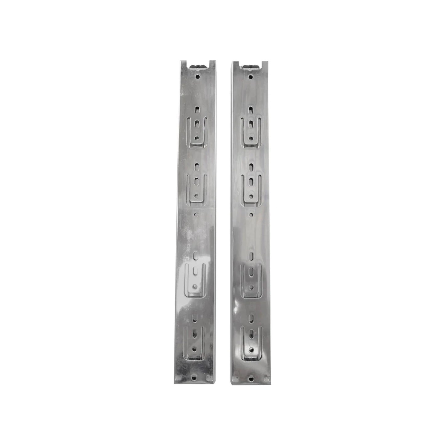 Juego de 2 correderas metálicas plateadas de extensión completa, guías de riel para cajones de muebles