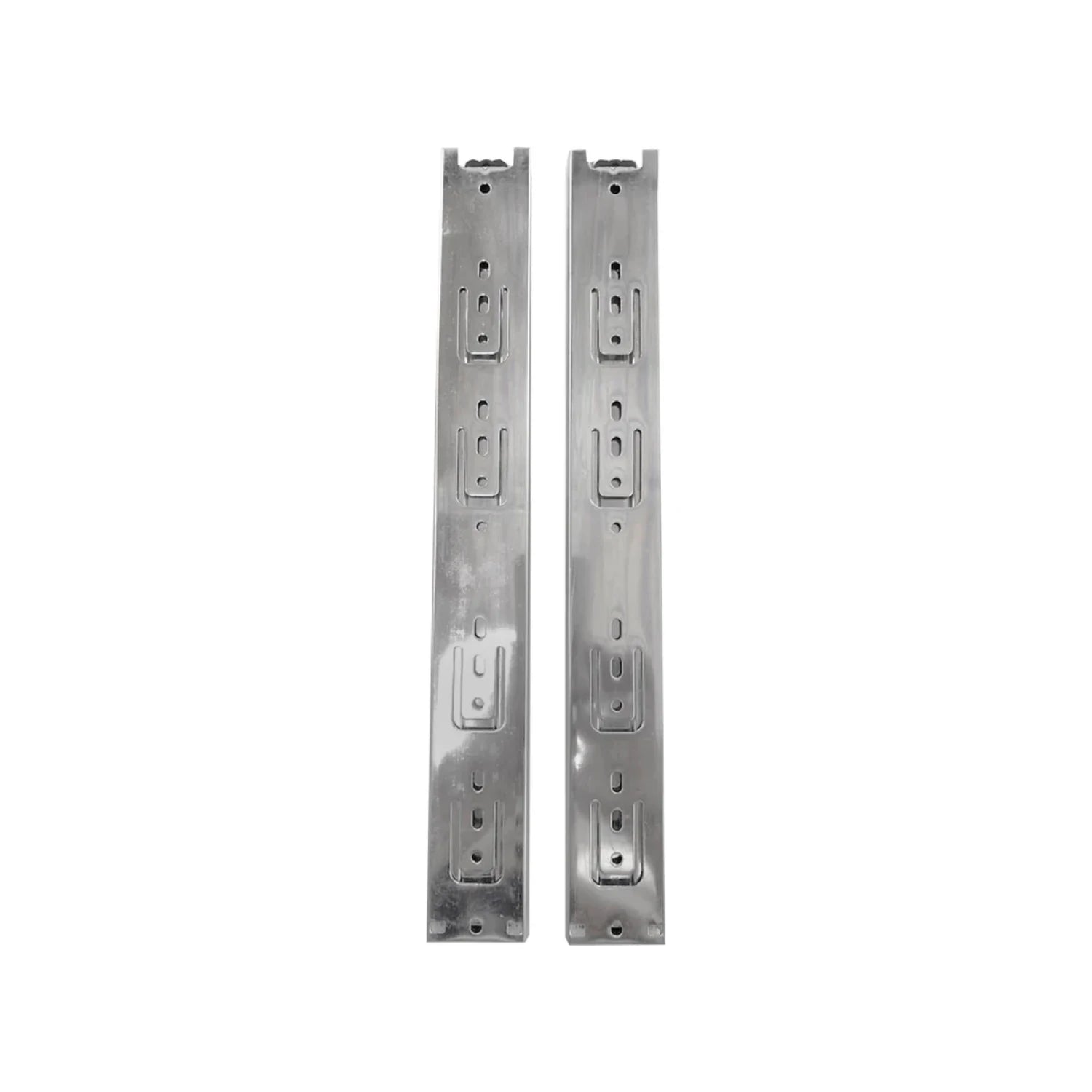 Juego de 2 correderas metálicas plateadas de extensión completa, guías de riel para cajones de muebles